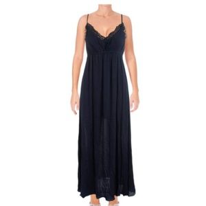 NWOT Aqua Maxi Dress Navy Blue with Lace detail
